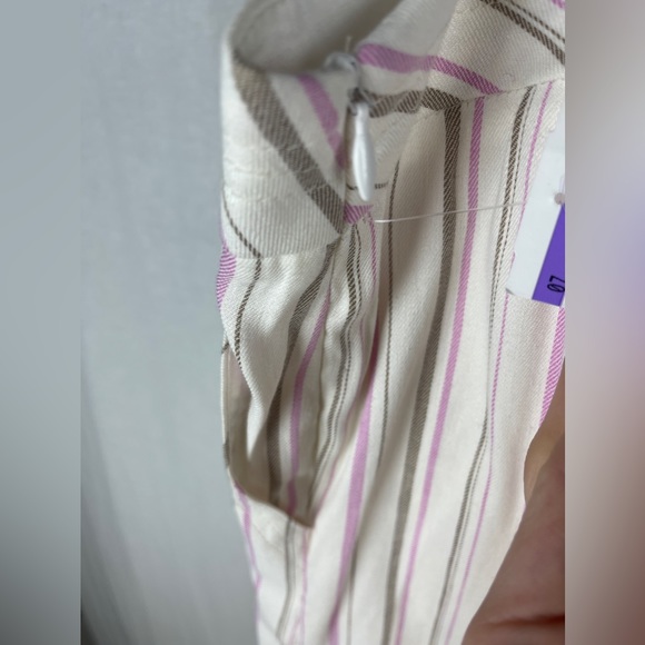 Trina Turk White Monument Pink and Brown Striped Pants Size 14 NWT - Picture 10 of 13